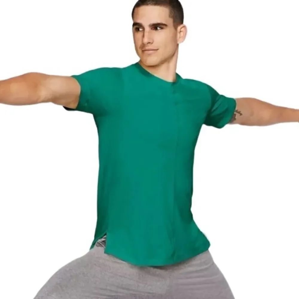 Nike Men Dri-Fit Yoga Training Top T-Shirt Slim Fit Green Size small